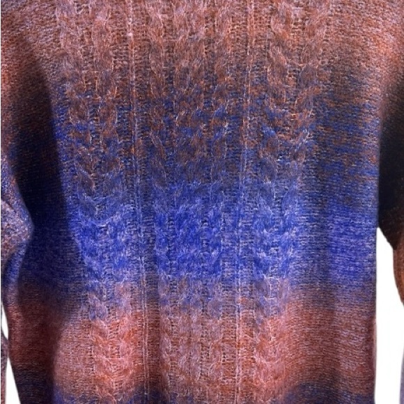 NWT Ten Sixty Sherman Crewneck Cable Knit Oversized Comfy Ombre Sweater … - Picture 3 of 10